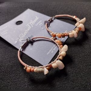 Universal Thread Silver Beaded Hoop Earrings